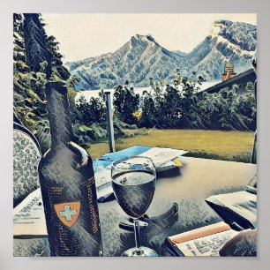 Affiche Faulensee Suisse Berne Canton Alpes Mountain