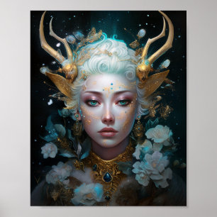Affiche Faun Elf Femme Imaginaire Art