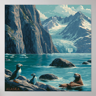 Affiche Faune côtière d'Alaska