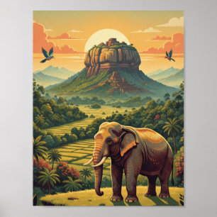 Affiche faune et flore Sri Lanka Asie du Sud affic