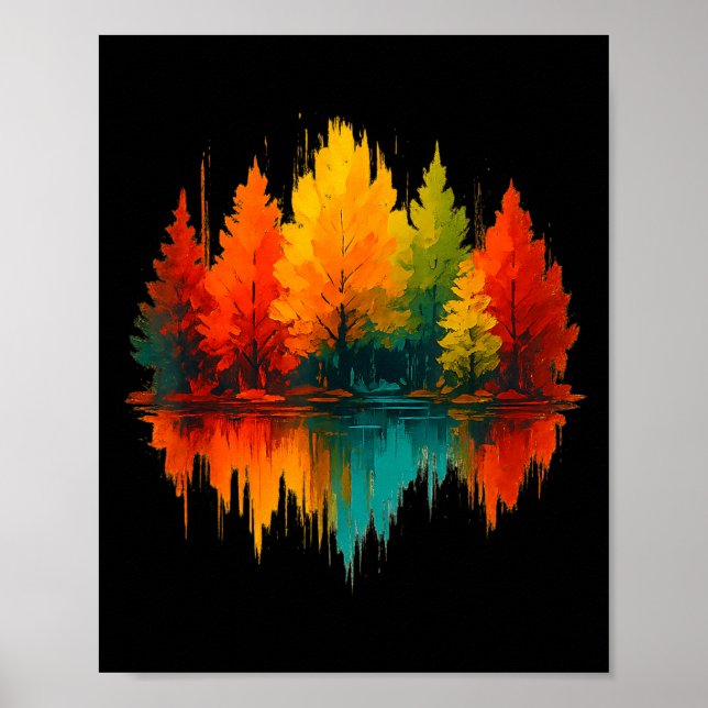 Affiche Faune extérieure Abstrait Nature Réflexion Forêt (Devant)