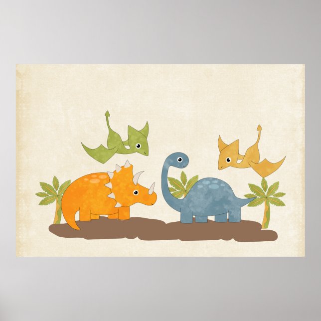 Affiche Faune sauvage de Cute Dinosaure (Devant)