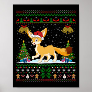 Affiche Fausses lumières d'arbre de Noël Fennec Fennec Fox
