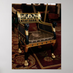 Affiche Fauteuil sculpté avec détails dorés