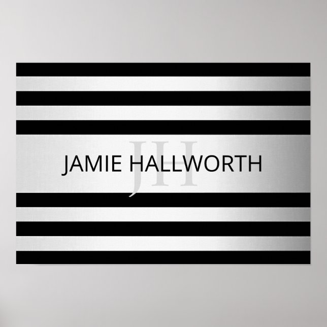 Affiche Faux Contemporain Silver Ombre Grandes Tailles & N (Devant)