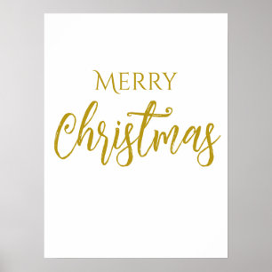 Affiche Faux-Gold Foil Joyeux Noël chic
