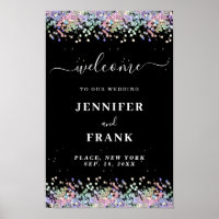 Faux Holographic Parties scintillant Modern Black