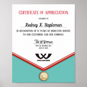 Affiche Faux Médaille universelle de l'anniversaire de l'e