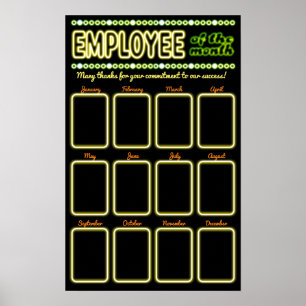 Affiche Faux neon employé photo du mois affichage poste