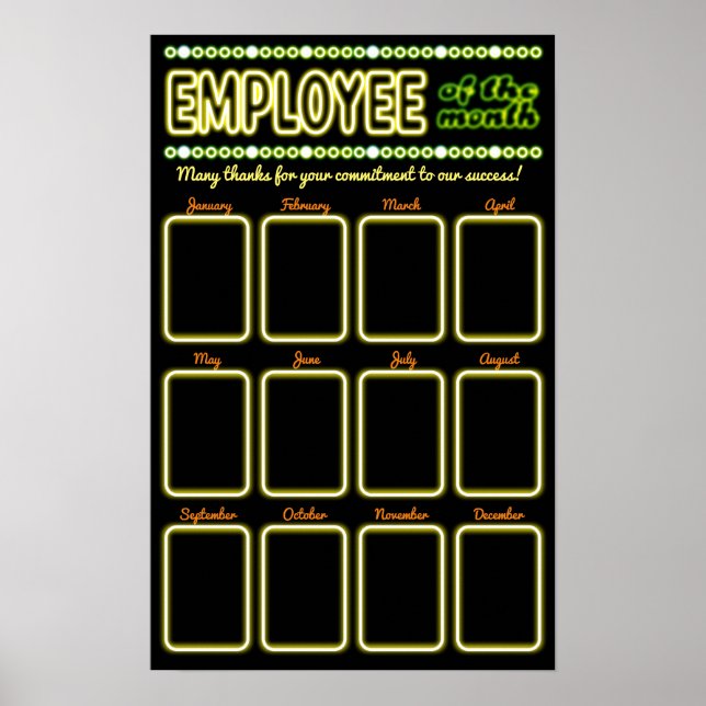 Affiche Faux neon employé photo du mois affichage poste (Devant)