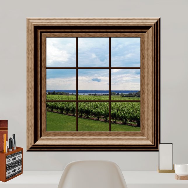 Affiche Faux Window Vue Fake Vignoble paysage Tranquille (Créateur téléchargé)