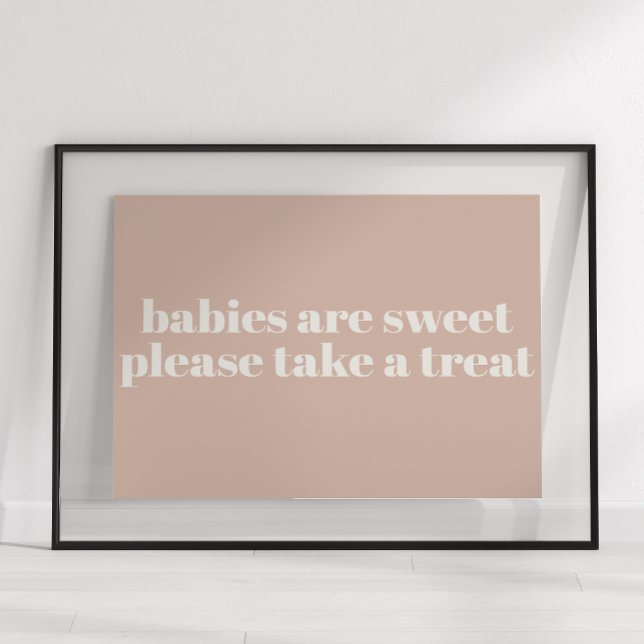 Affiche Faveur de baby shower en typographie de grès rose (Créateur téléchargé)