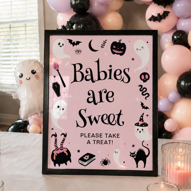Affiche Faveur de Baby Shower Halloween Fille Les Bébés so (Créateur téléchargé)