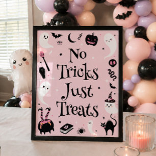 Affiche Faveur de Baby Shower Halloween Pas de Farces Just