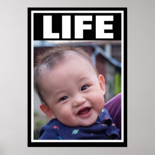 AFFICHE FAVEUR DE LA VIE SOURIRE BÉBÉ ASIATIQUE VIE INFANT