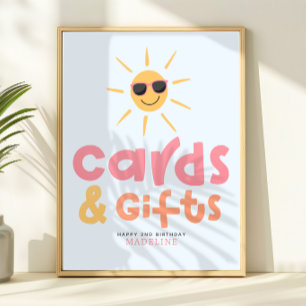 Affiche Faveur de naissance de fête au bord de la piscine