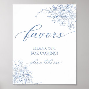 Affiche Faveur florale bleue