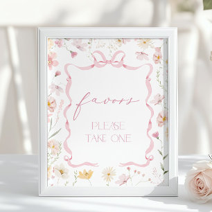 Affiche Faveurs Arc en Ciel Bébé Fille Baby shower