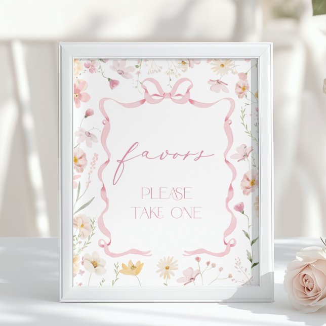 Affiche Faveurs Arc en Ciel Bébé Fille Baby shower (Créateur téléchargé)