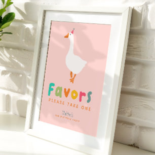 Affiche Faveurs de 2e anniversaire de deux oies idiotes mi