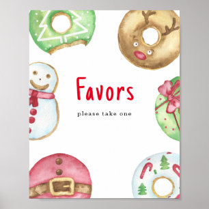 Affiche Faveurs de baby shower en aquarelle pour l'hiver,