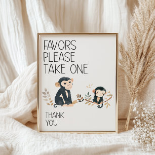 Affiche Faveurs de Baby Shower pour les Animaux de la Nurs