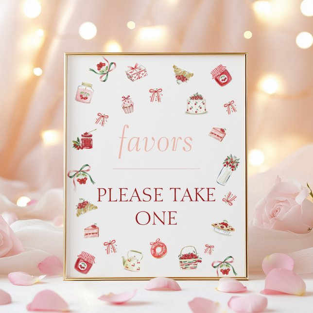 Affiche Faveurs de douche bébé dessert cerise sucrée  (Créateur téléchargé)