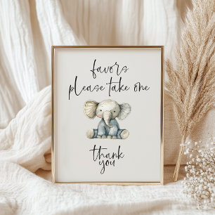 Affiche Faveurs de douche pour bébé Animaux de nursery en