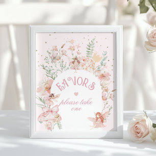 Affiche Faveurs de fée Fantaisie Violet 1er Anniversaire