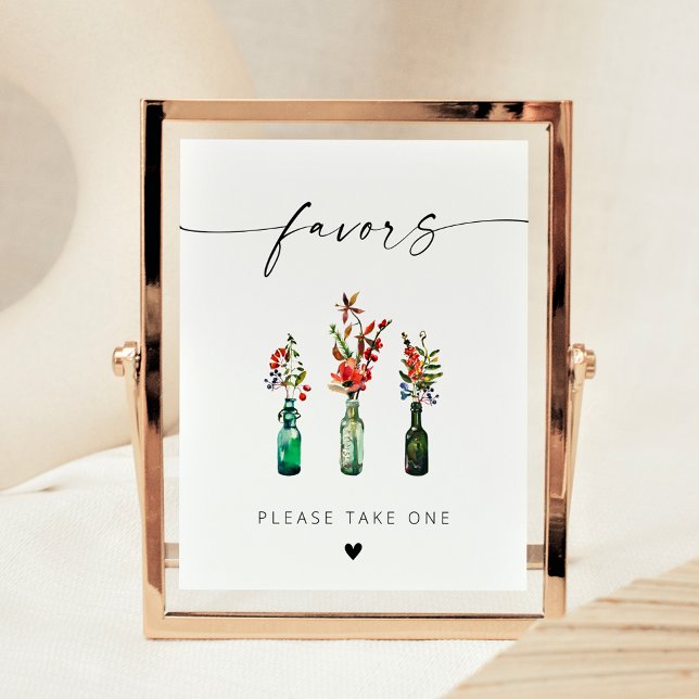 Affiche Faveurs de fleurs sauvages de script élégant moder (Créateur téléchargé)