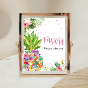 Affiche Faveurs de l'ananas floral tropical