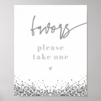 Faveurs de mariage à paillettes en argent REGINA D