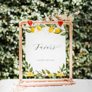 Affiche Faveurs de mariage citronnées de l'été lumineux