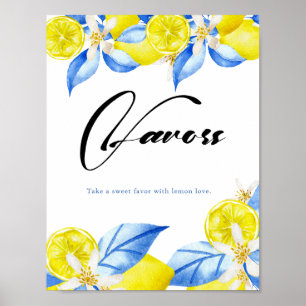 Affiche Faveurs de mariage floral citron italien