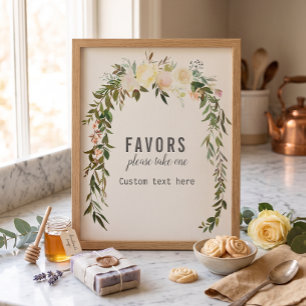 Affiche Faveurs élégantes personnalisées Rose Bébé Sprinkl