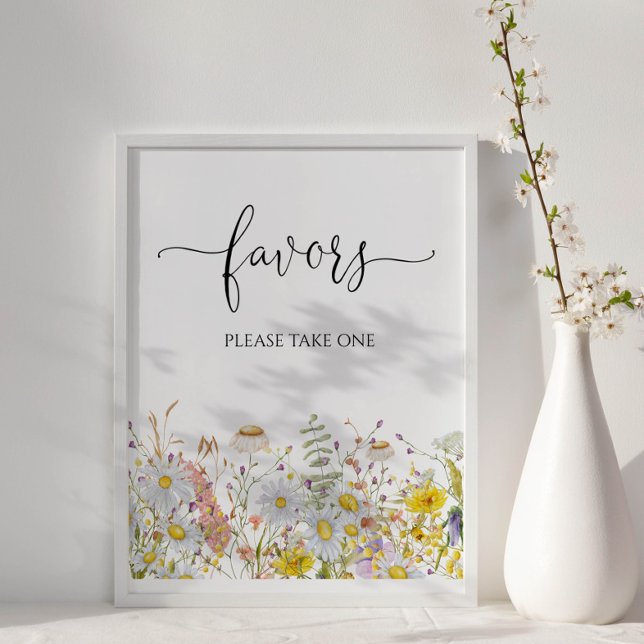 Affiche Faveurs fleurs sauvages du Baby shower (Créateur téléchargé)