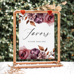 Affiche Faveurs florales d'automne rustiques Panneau de fa