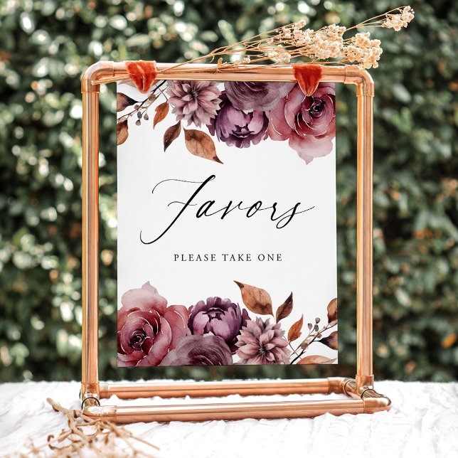 Affiche Faveurs florales d'automne rustiques Panneau de fa (Créateur téléchargé)