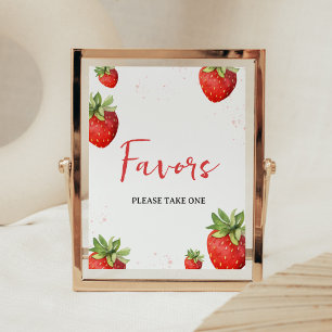 Affiche Faveurs minimalistes de fraises rouges