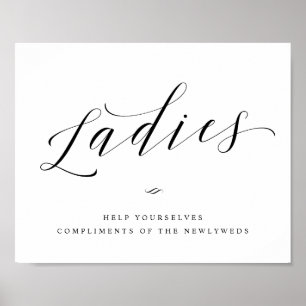 Affiche Faveurs pour Dames Enseigne de Mariage Calligraphi