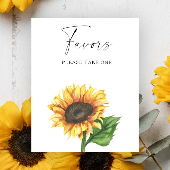 Affiche Faveurs pour la fête de fiançailles tournesol, pre (Créateur téléchargé)