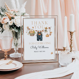 Affiche Faveurs Signer Citrouille Rustic Fall Baby shower
