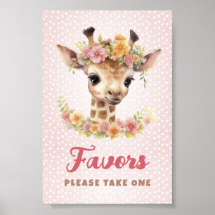 Affiche Faveurs S'Il Vous Plaît Prendre Une Giraffe Baby G