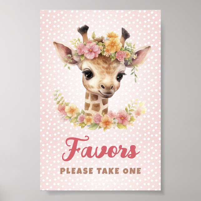 Affiche Faveurs S'Il Vous Plaît Prendre Une Giraffe Baby G (Devant)