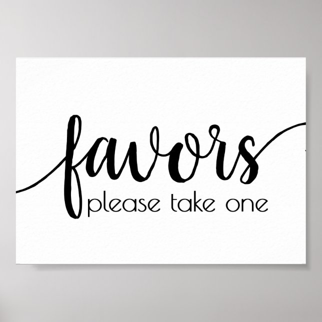 Affiche Faveurs simples | Black Script Wedding Party Event (Devant)