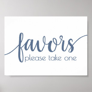 Affiche Faveurs simples   Dusty Blue Wedding Party Event