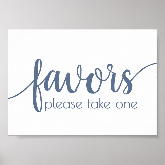 Affiche Faveurs simples | Dusty Blue Wedding Party Event (Devant)