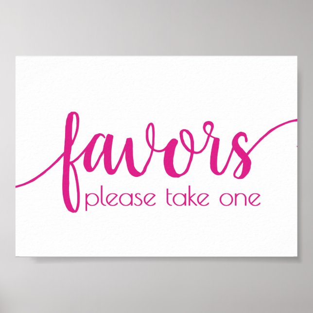 Affiche Faveurs simples | Hot Pink Wedding Party Event (Devant)