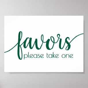 Affiche Faveurs simples   Hunter Green Wedding Party Event