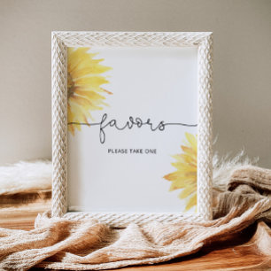 Affiche Faveurs tournesol aquarelle, prenez-en un